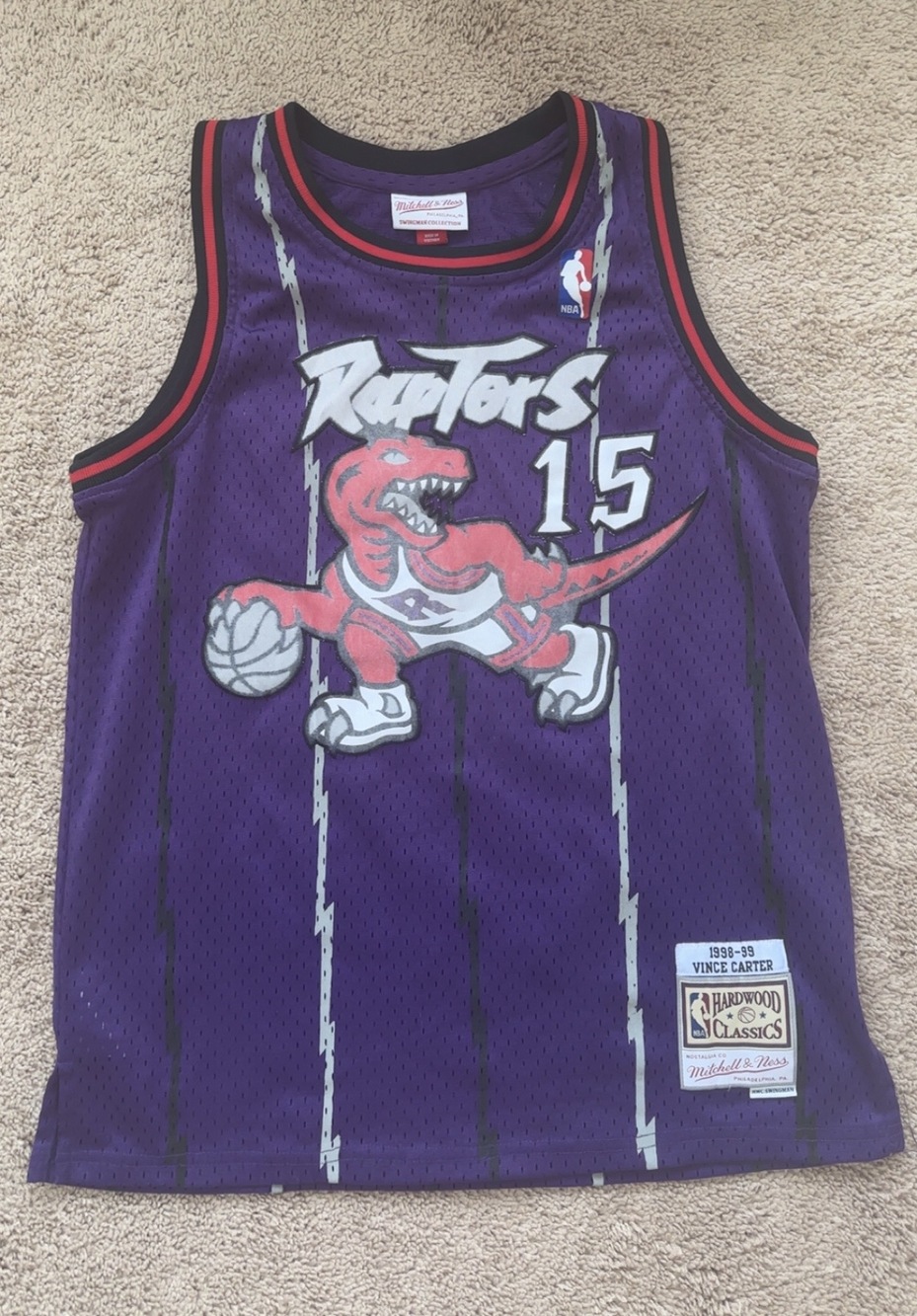 Toronto Raptor Mitchell & Ness Youth Jersey Purple Size Large 14-16 Vince Carter